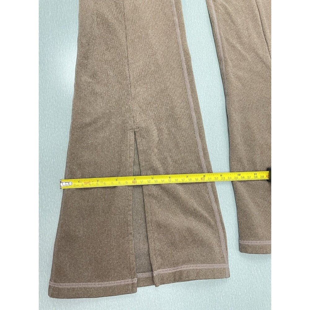 MONO B WOMEN BRUSHED RIBBED FLARE LEGGINGS RIB-FRONT SLIT SIZE M PULL ON - Picture 4 of 16